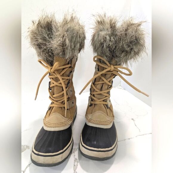 Sorel Women Joan Arctic waterproof snow winter suede leather Boot faux fur Sz  7 - Picture 7 of 12